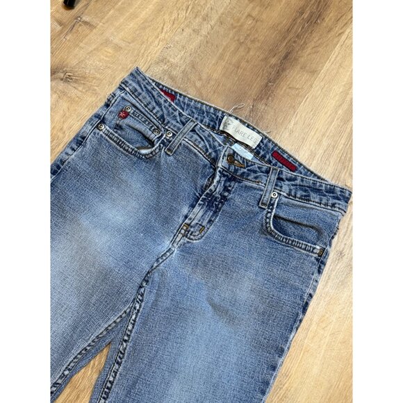 Y2K Arizona Flare Leg Stretch Jeans 7 Short Blue Denim Mid‎ Rise - Picture 3 of 8